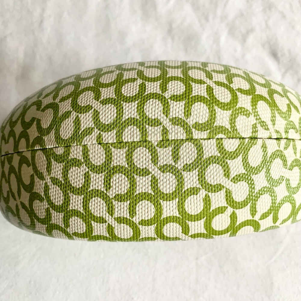 Authentic Coach White Green Logo Sunglasses Case - Picture 4 of 5